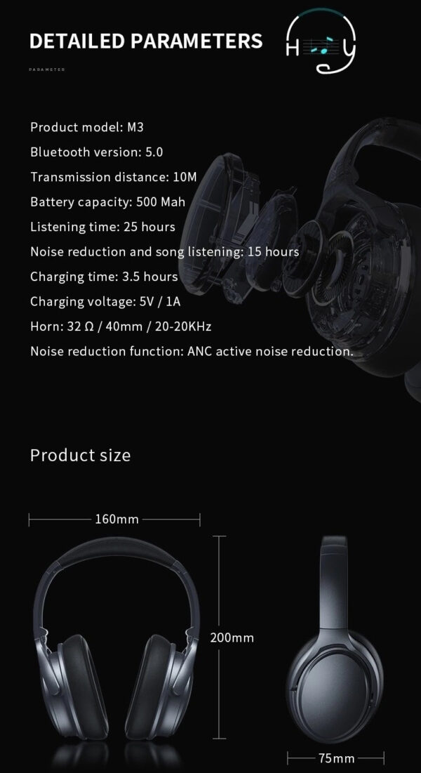 Bluetooth 5.0 Headset with 40mm Composite Membrane Vibration - Image 13