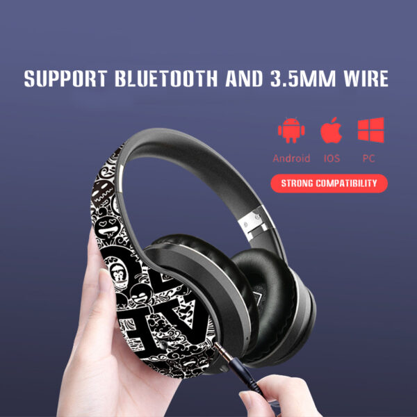 Head-mounted Hand Drawn Wireless Bluetooth 5.0 Headset - Image 2