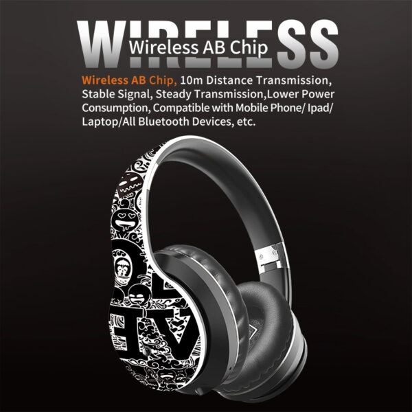 Head-mounted Hand Drawn Wireless Bluetooth 5.0 Headset - Image 3