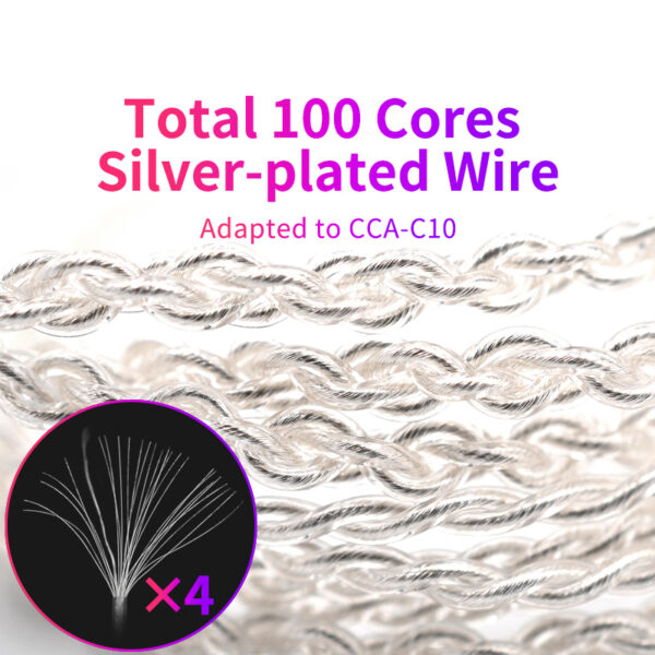 CEL-SC-W Silver-Plated 100 Core 4 Strands Headphone Cable - Image 7