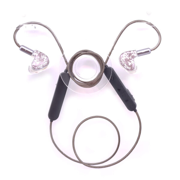 IEM-E2-34 Camouflage Brown Fashion Design Hi-Fi IEM Bluetooth Earphones - Image 3