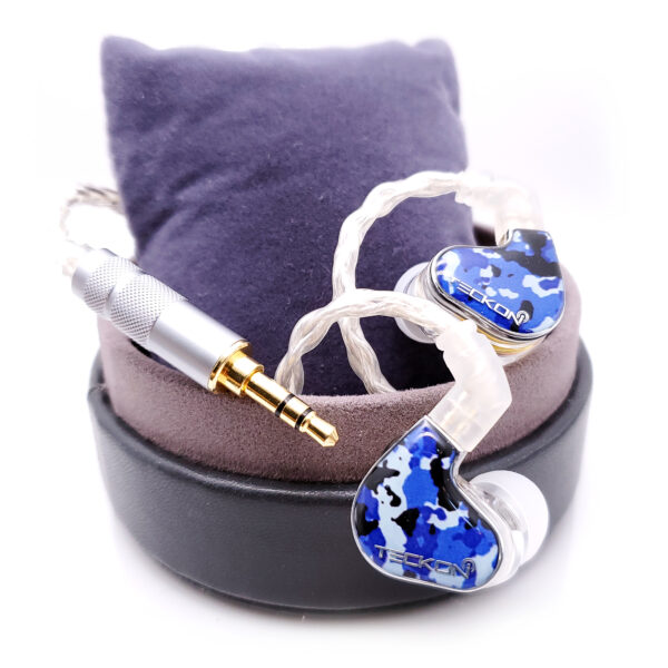IEM-E2-5 Camouflage Blue Fashion Design Hi-Fi IEM Bluetooth Earphones - Image 4